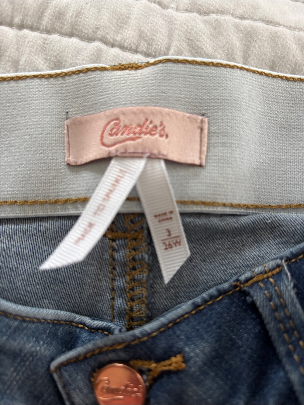 Candie's Blue Washed Skinny Jeans with Distressed Knee - Picture 2 of 4
